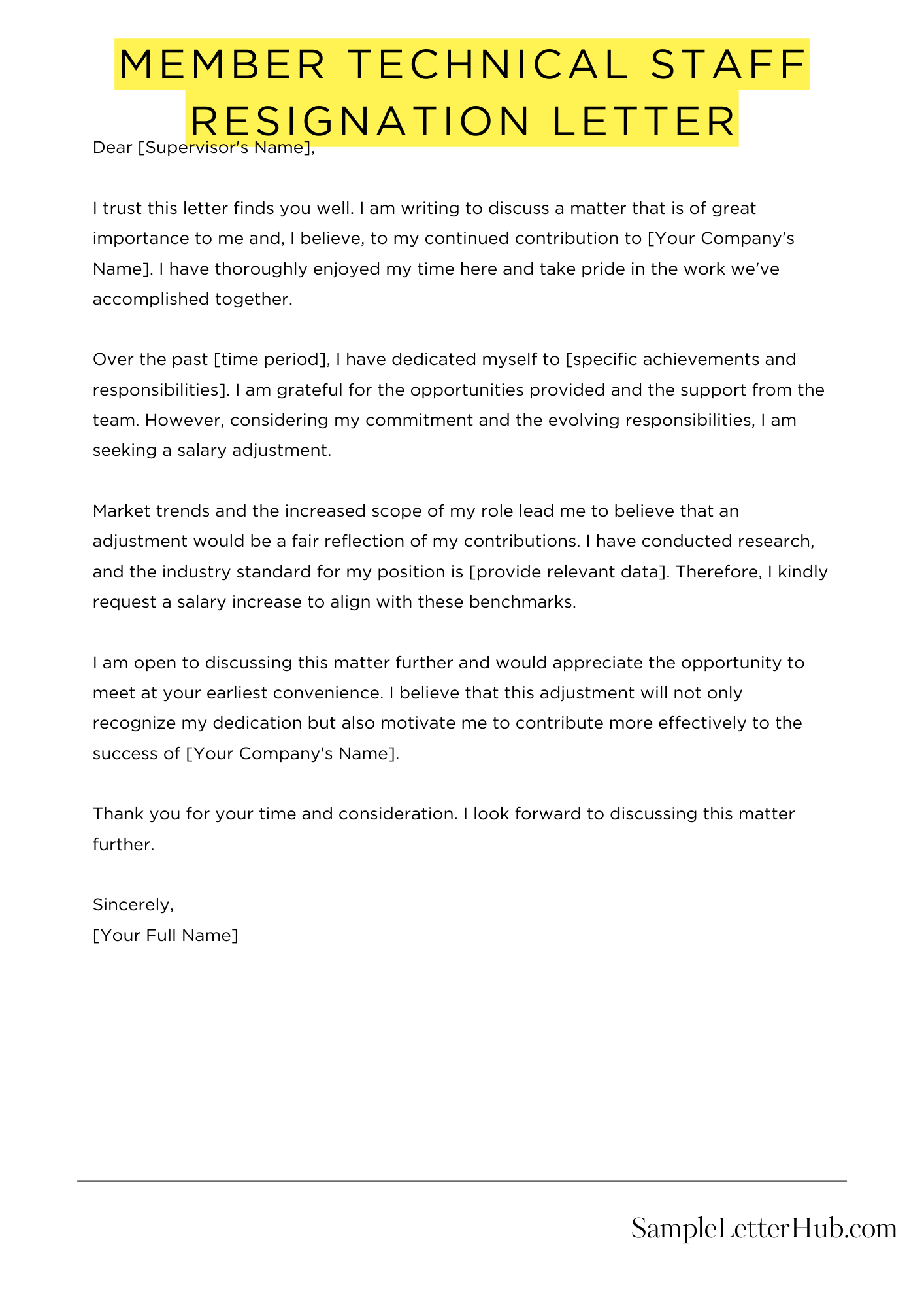 Member Technical Staff Resignation Letter