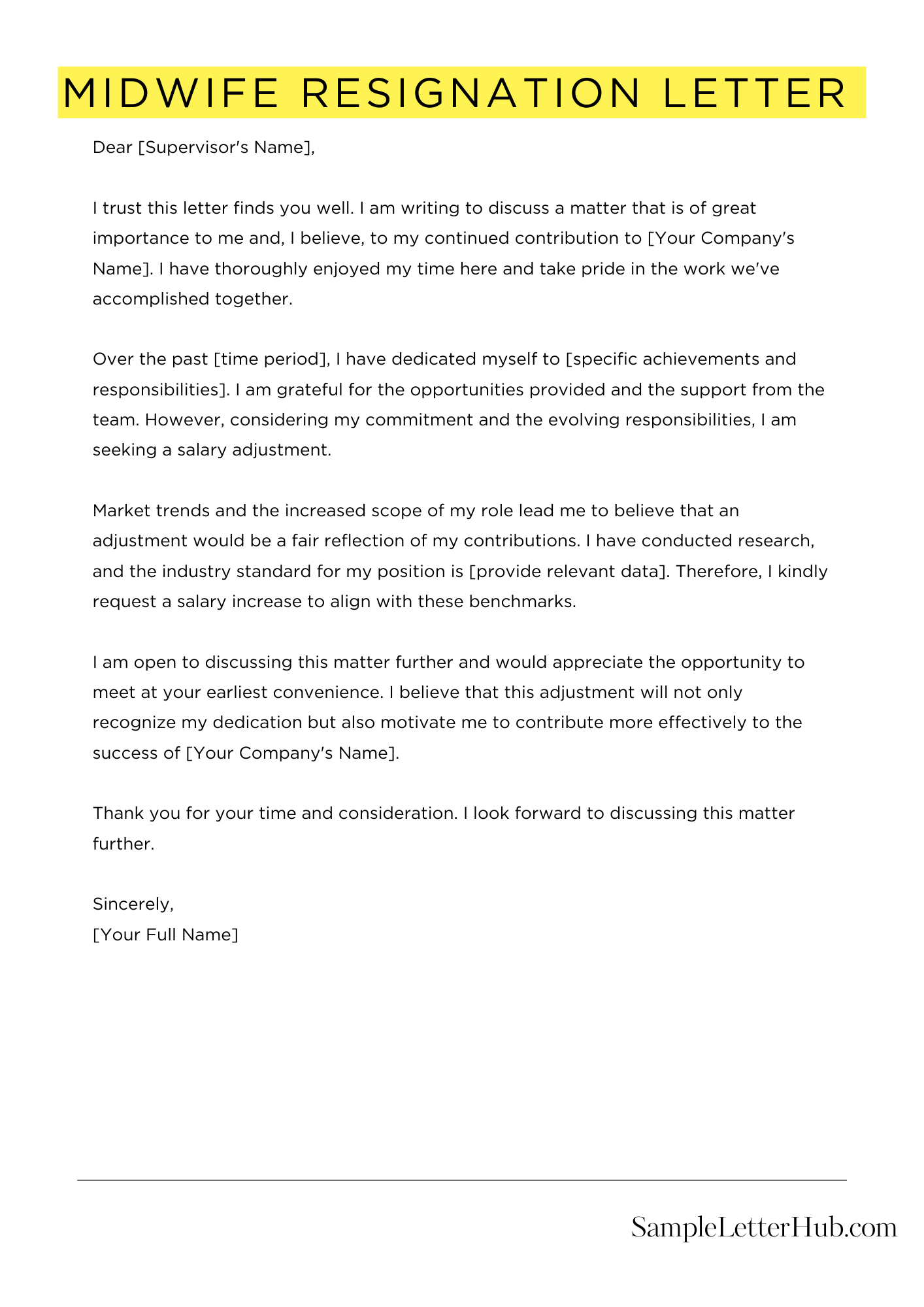 Midwife Resignation Letter 