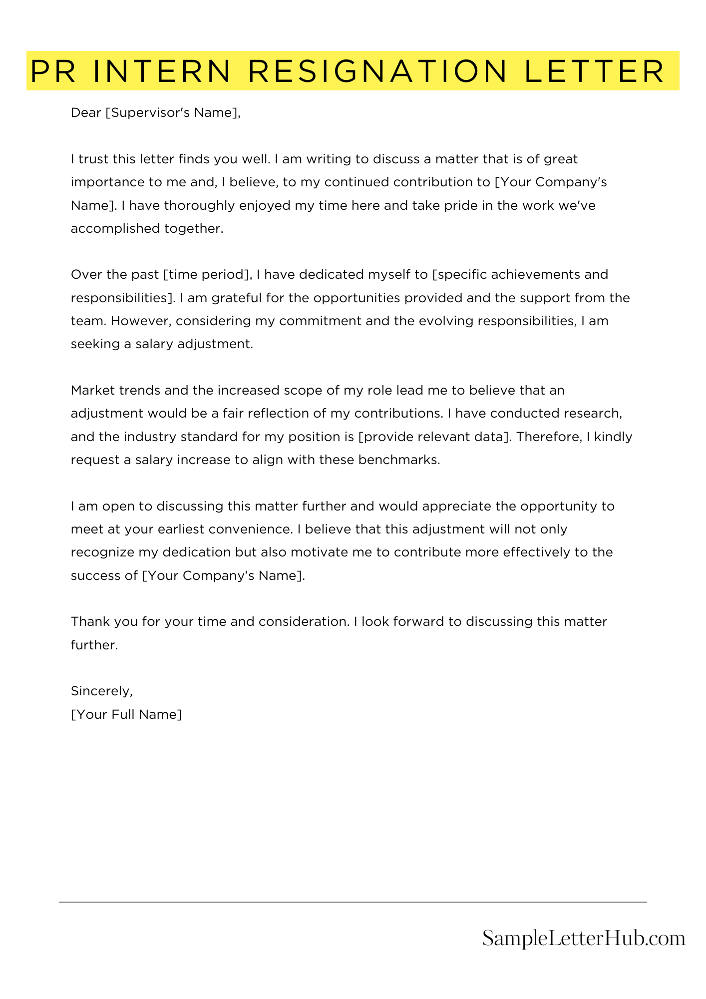 Pr Intern Resignation Letter 