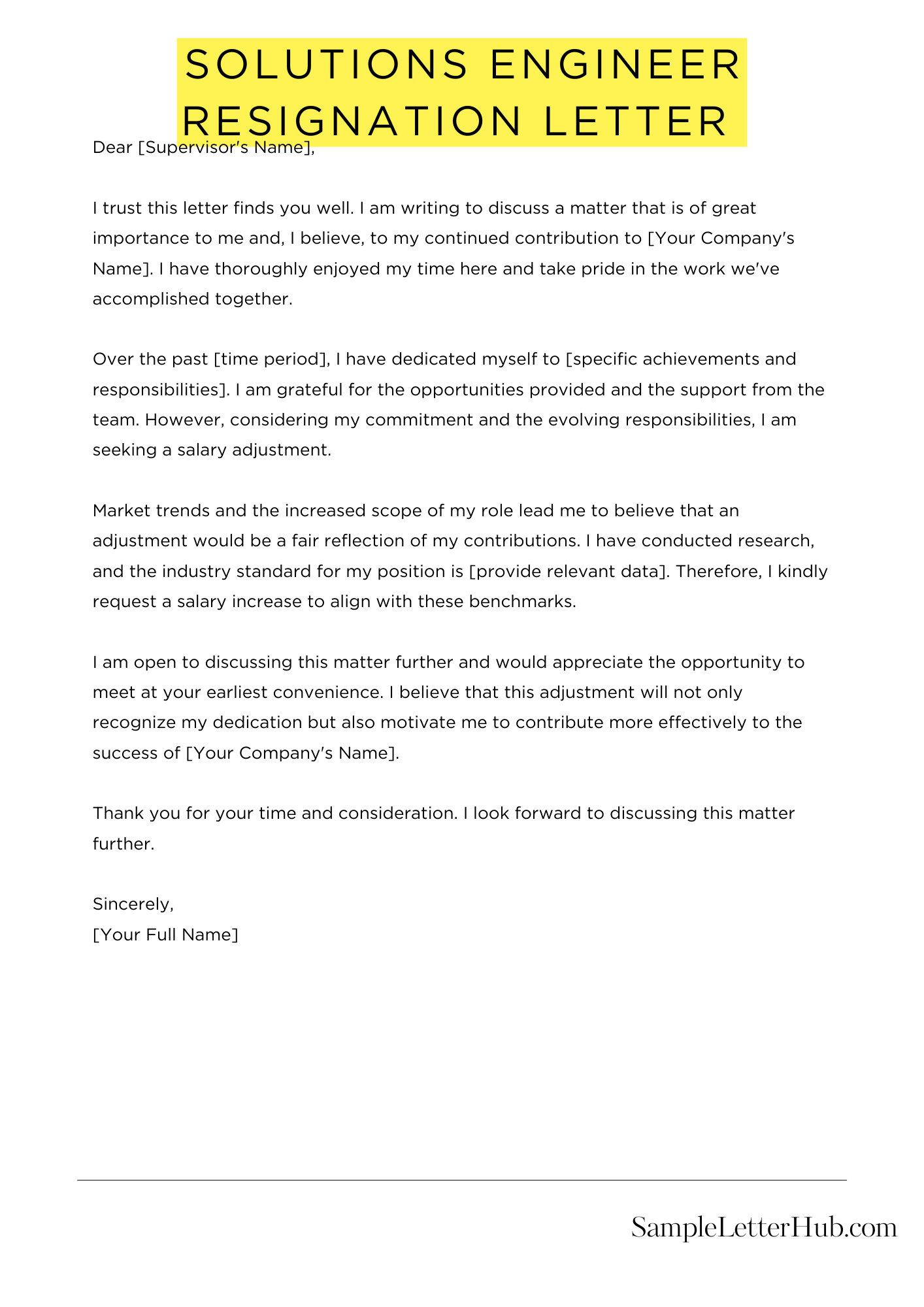 Solutions Engineer Resignation Letter 