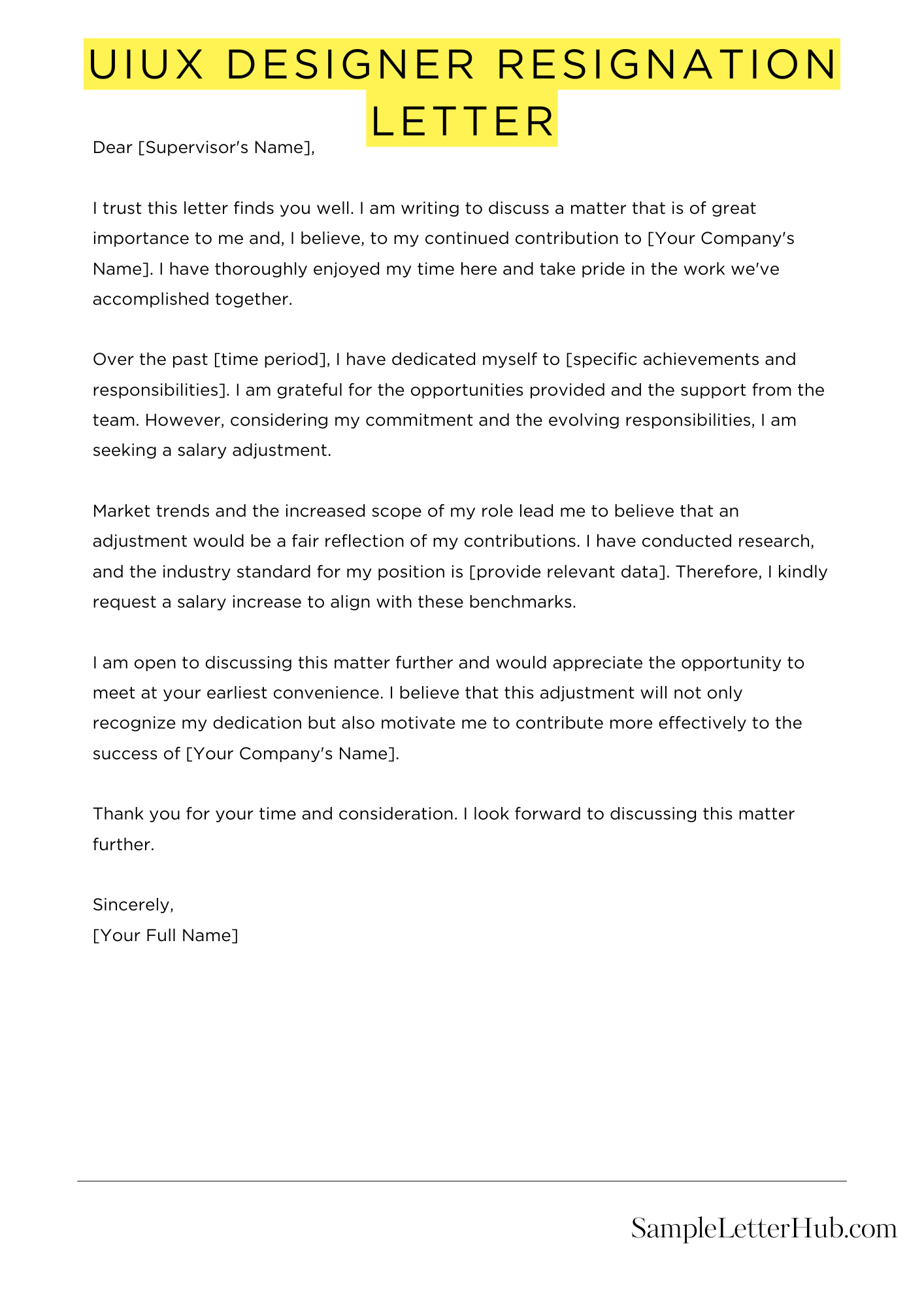 Uiux Designer Resignation Letter