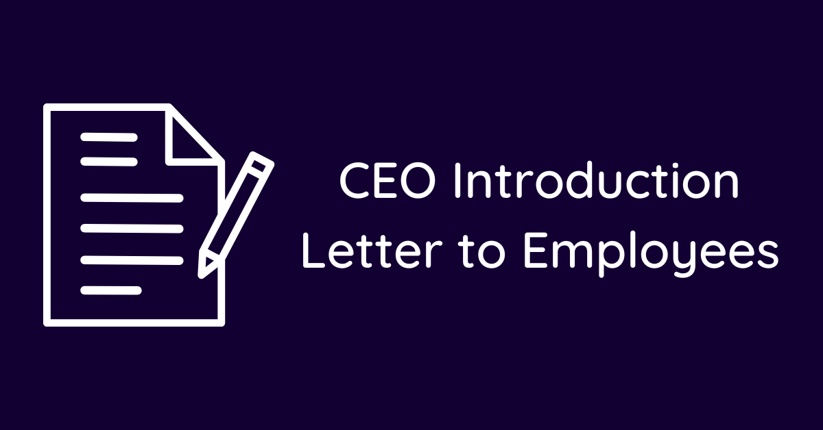 CEO Introduction Letter to Employees