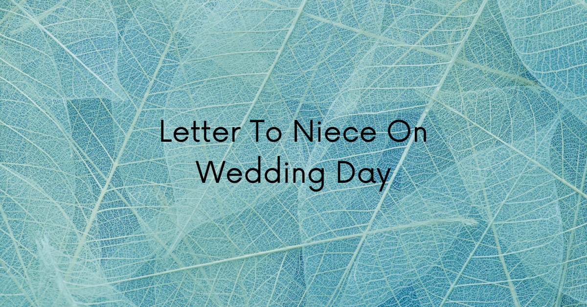 Letter To Niece On Wedding Day