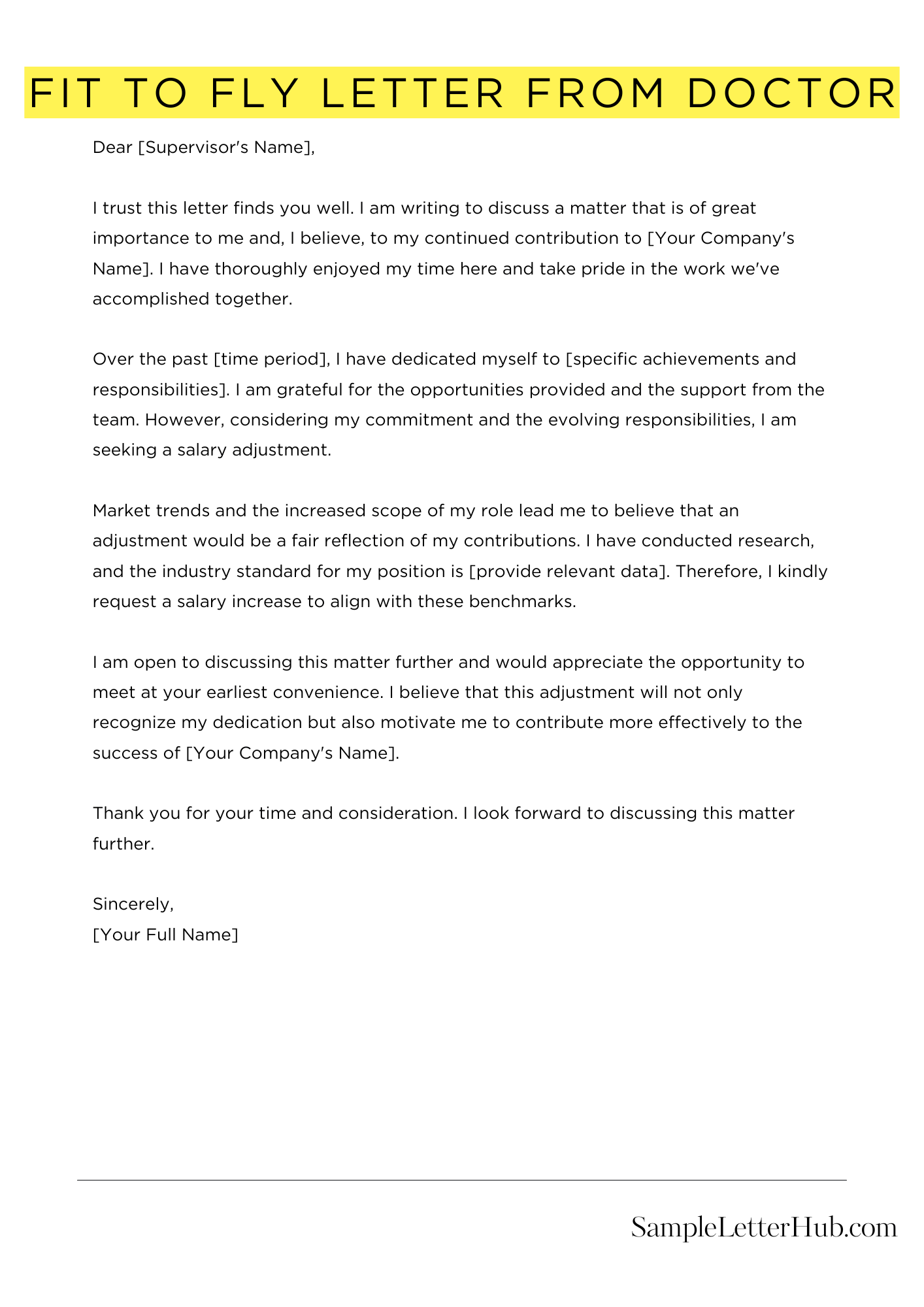 Fit To Fly Letter From Doctor