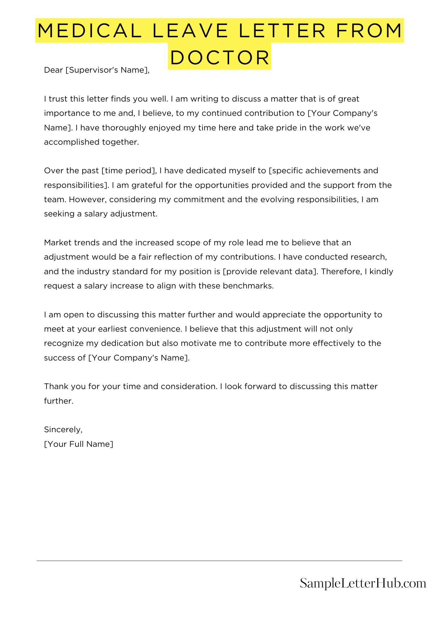 Medical Leave Letter From Doctor