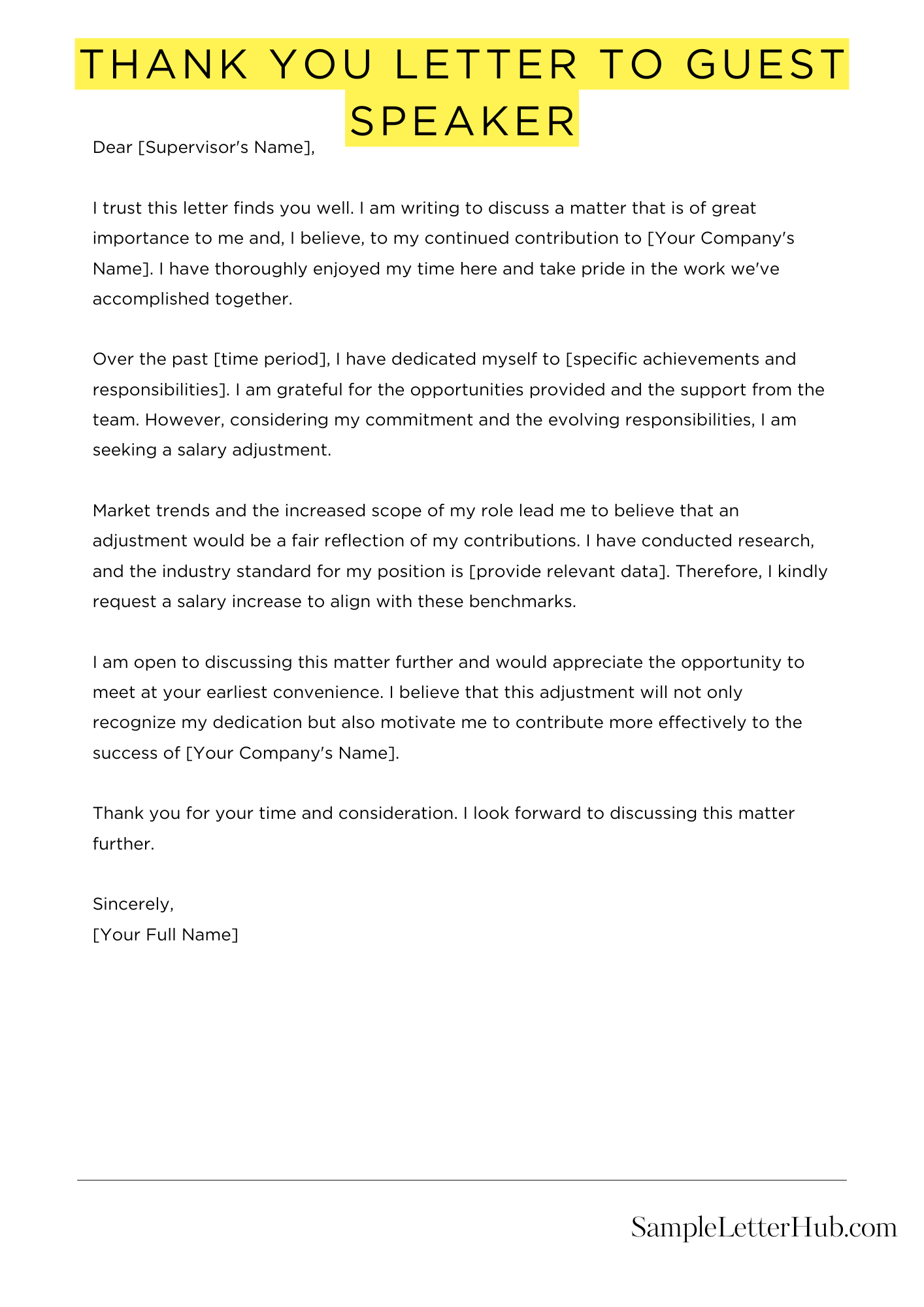 Thank You Letter To Guest Speaker