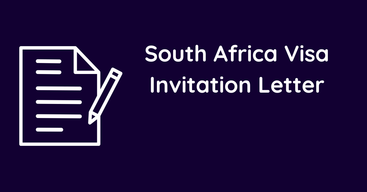 South Africa Visa Invitation Letter
