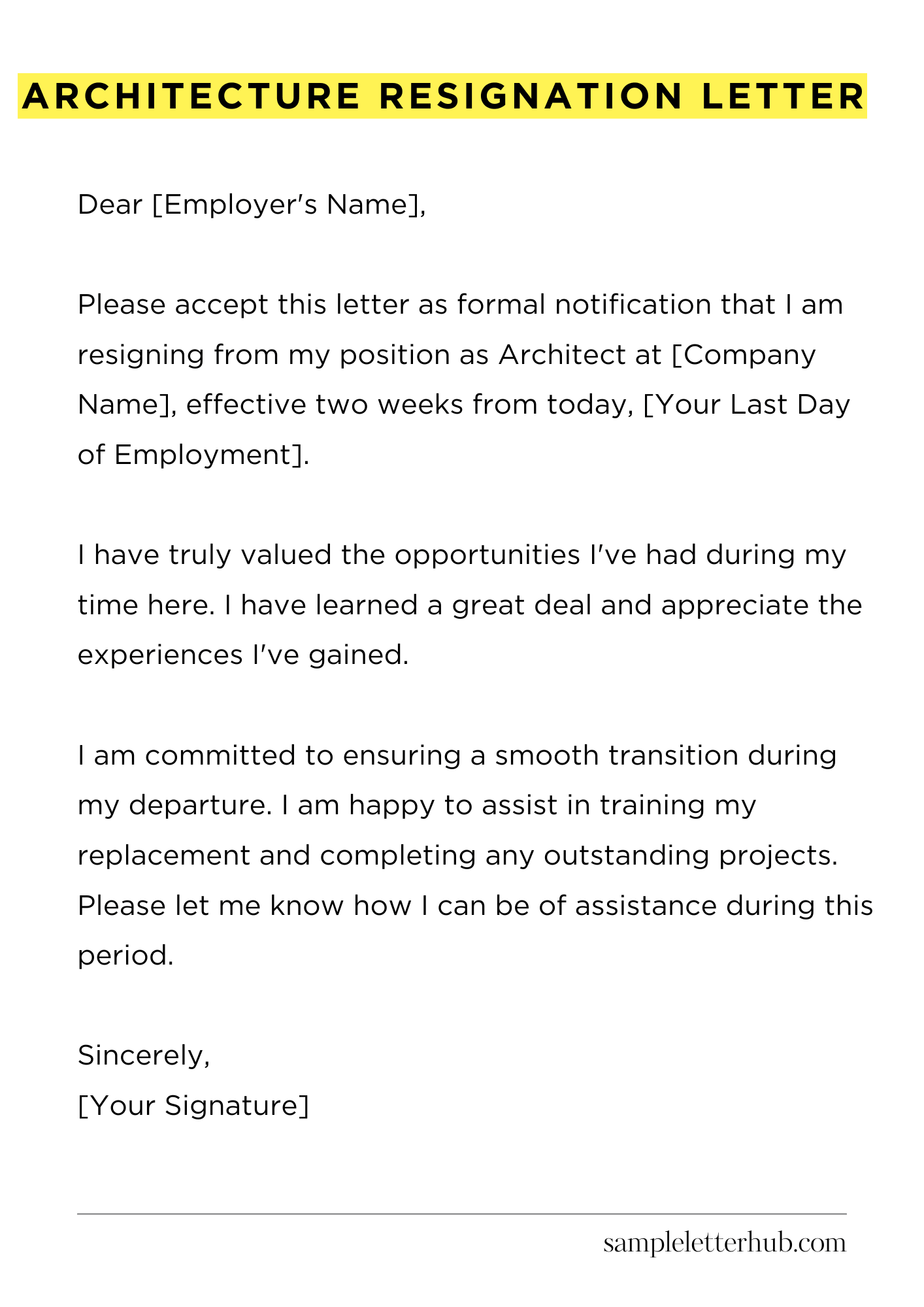 Architecture Resignation Letter