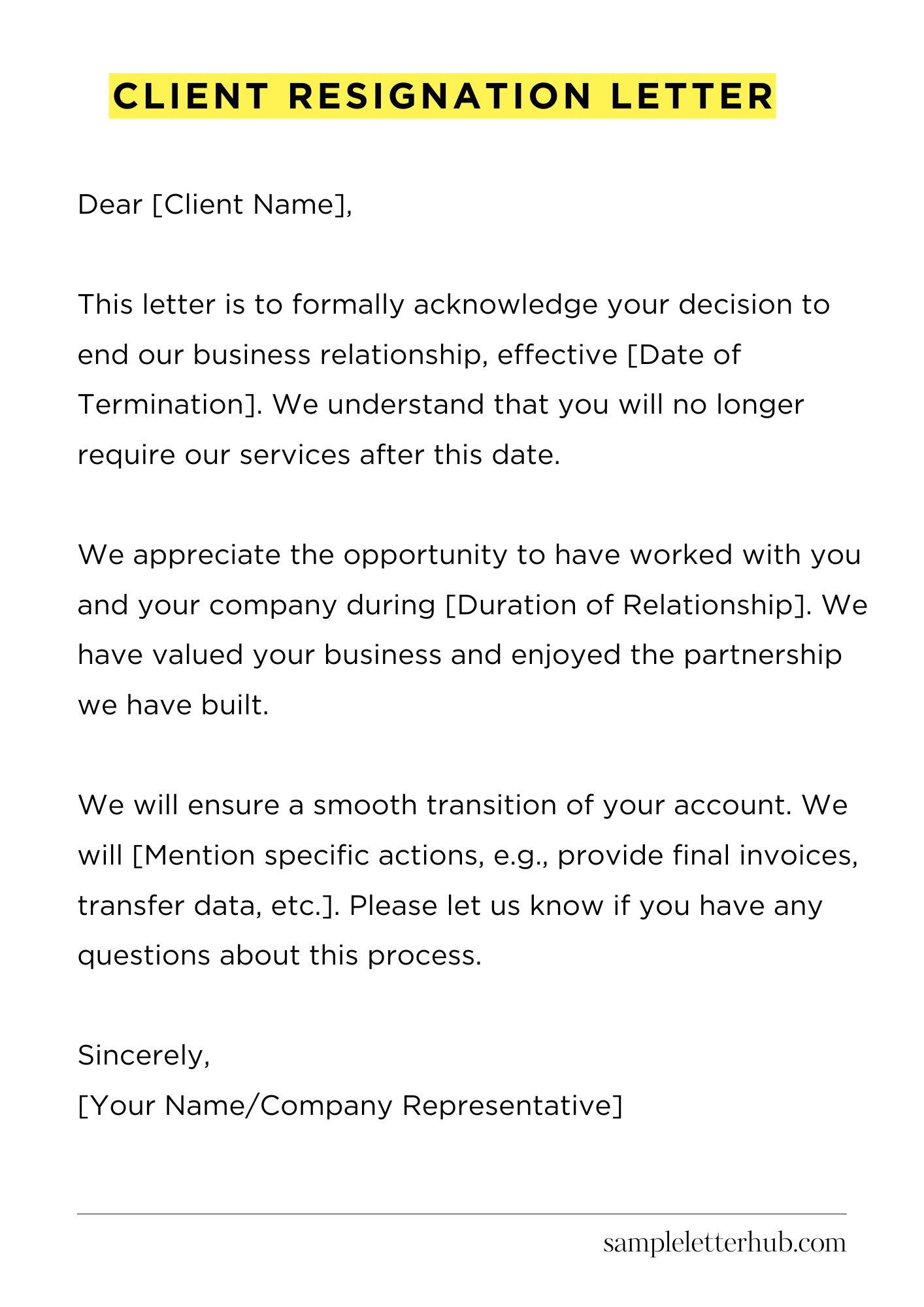 Client Resignation Letter