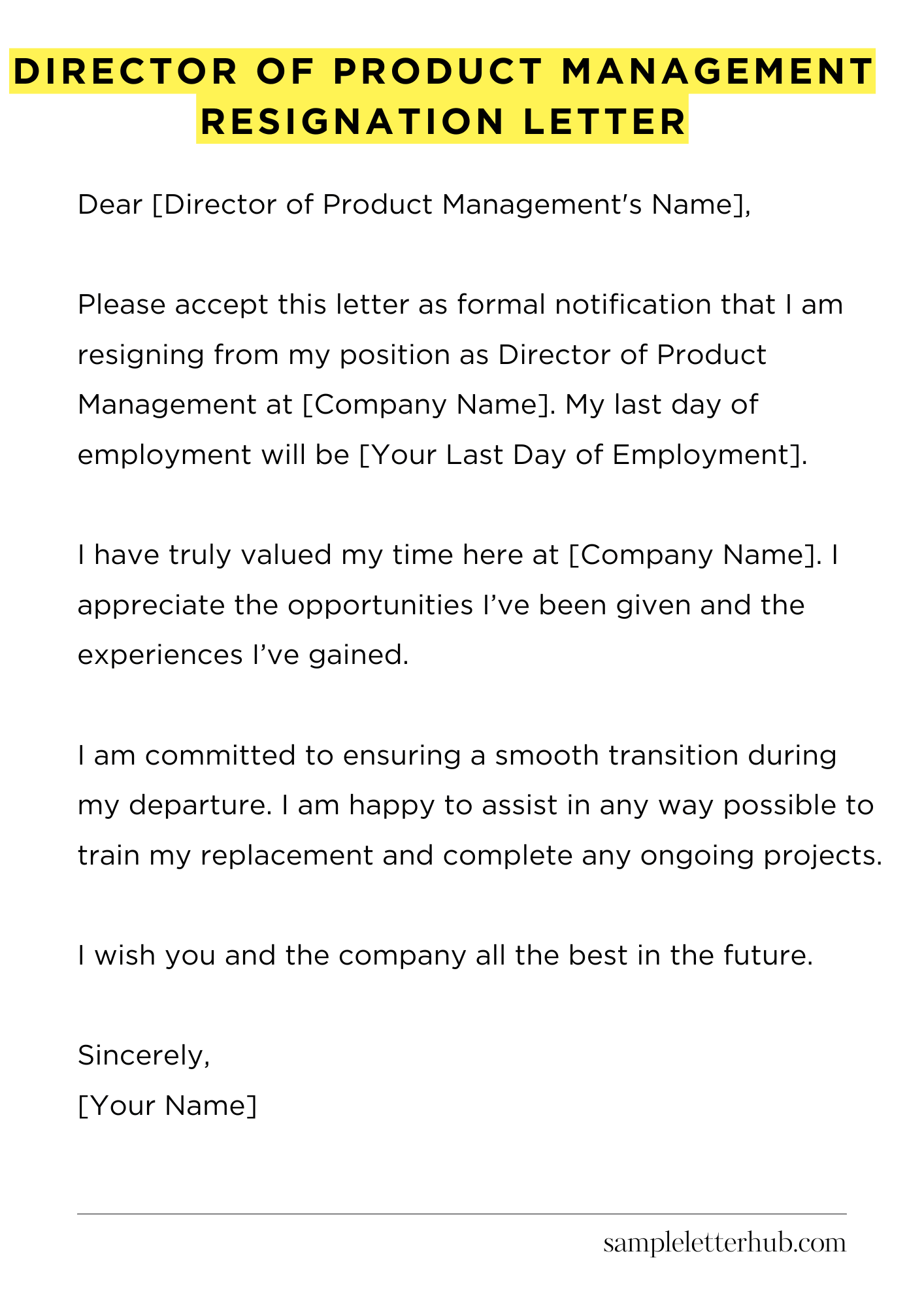 Director Of Product Management Resignation Letter