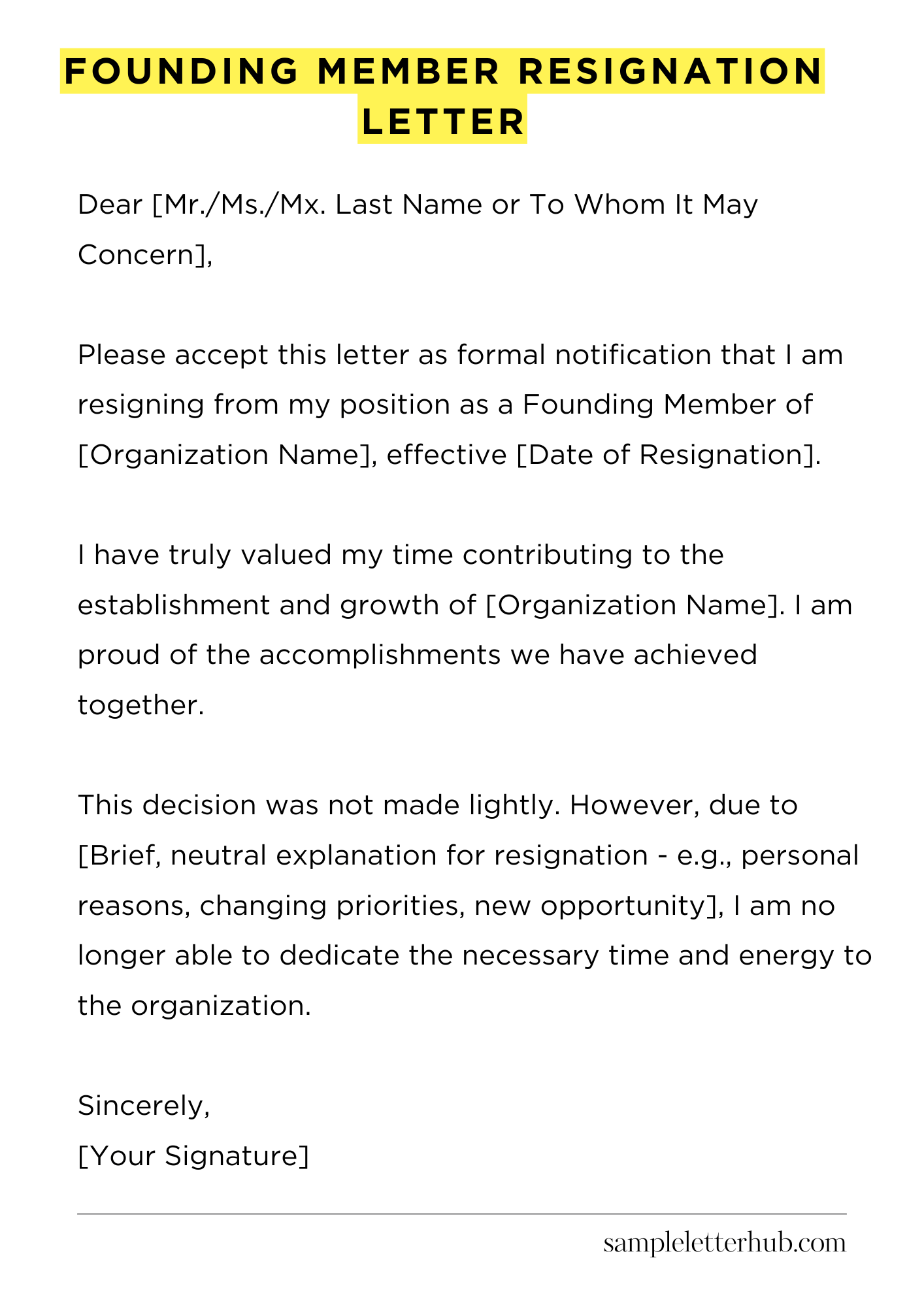 Founding Member Resignation Letter
