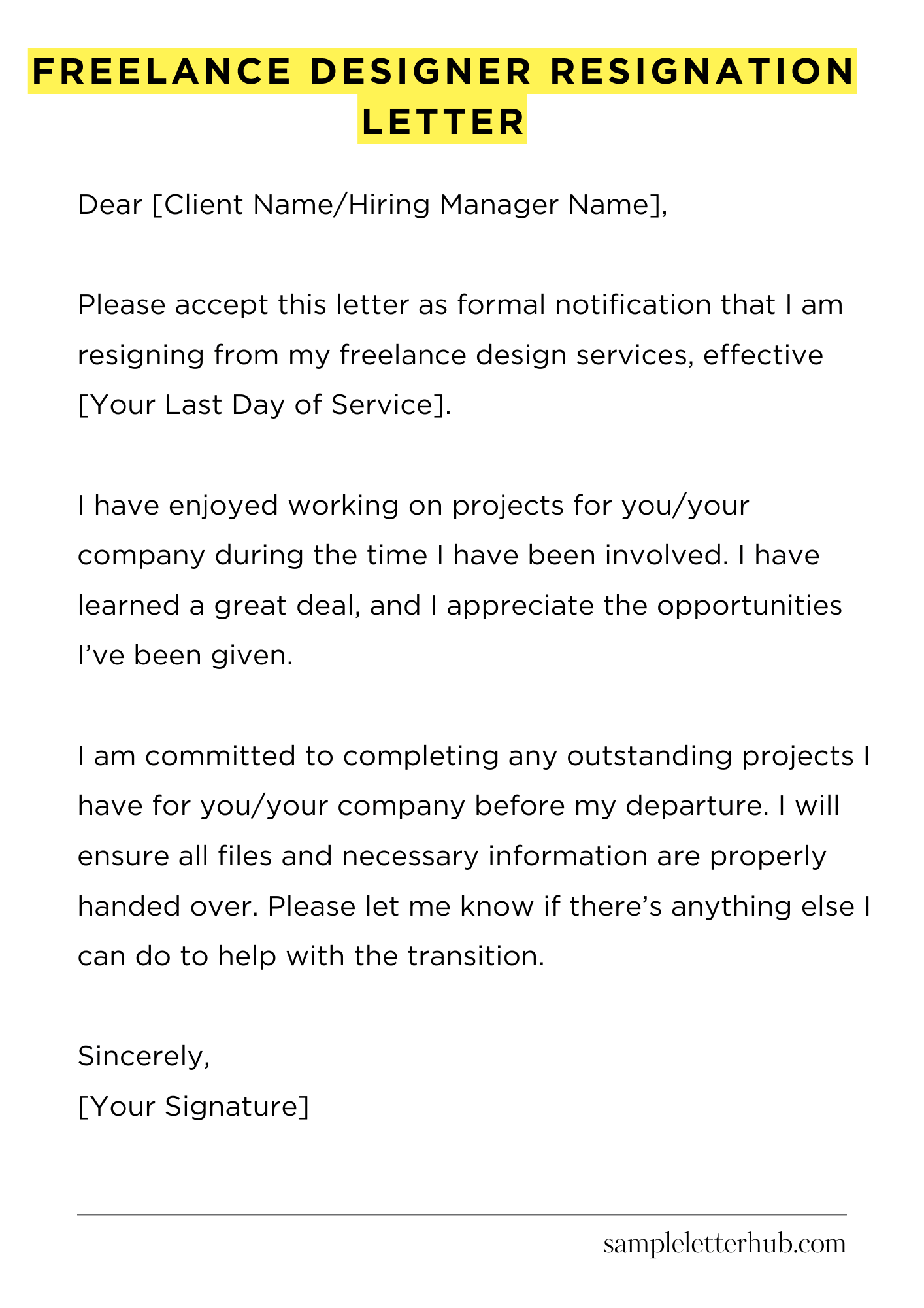 Freelance Designer Resignation Letter