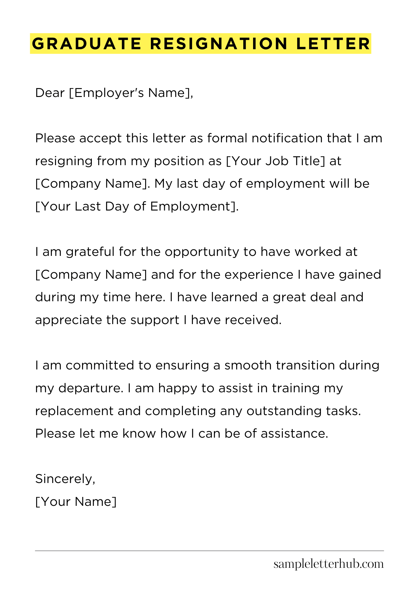Graduate Resignation Letter