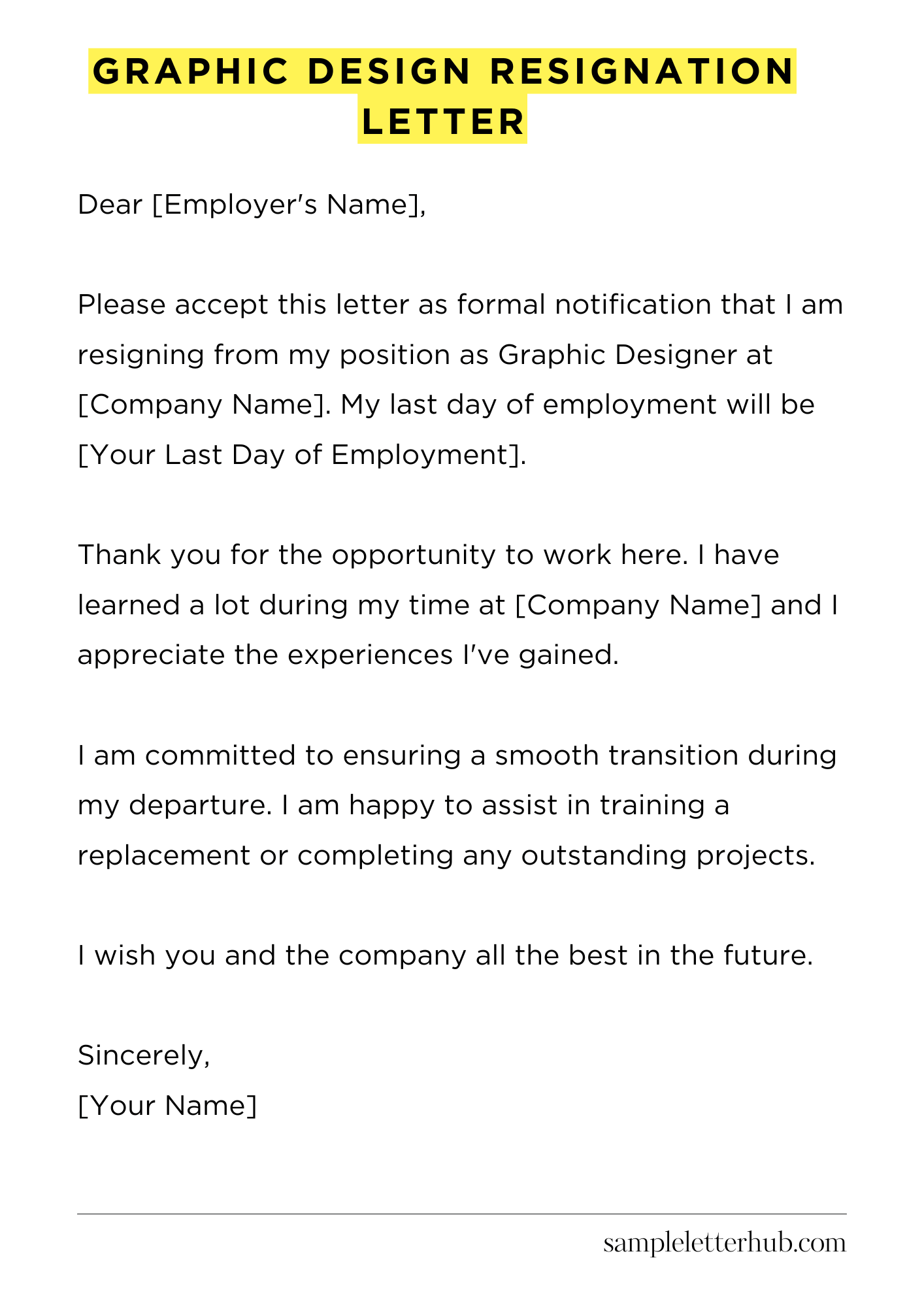 Graphic Design Resignation Letter