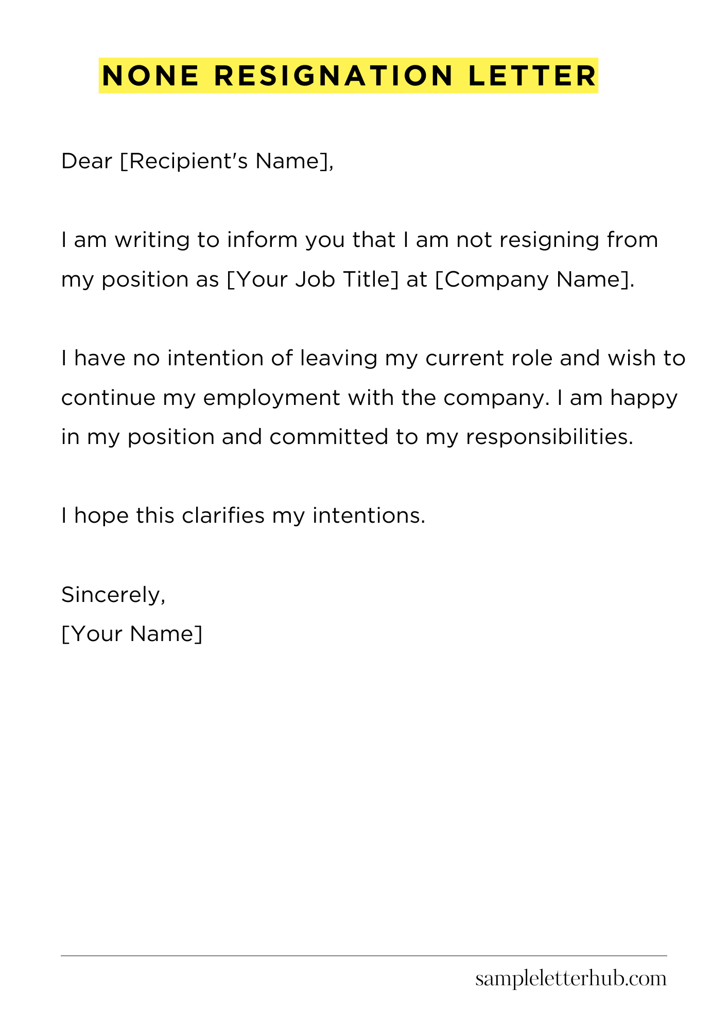 None Resignation Letter