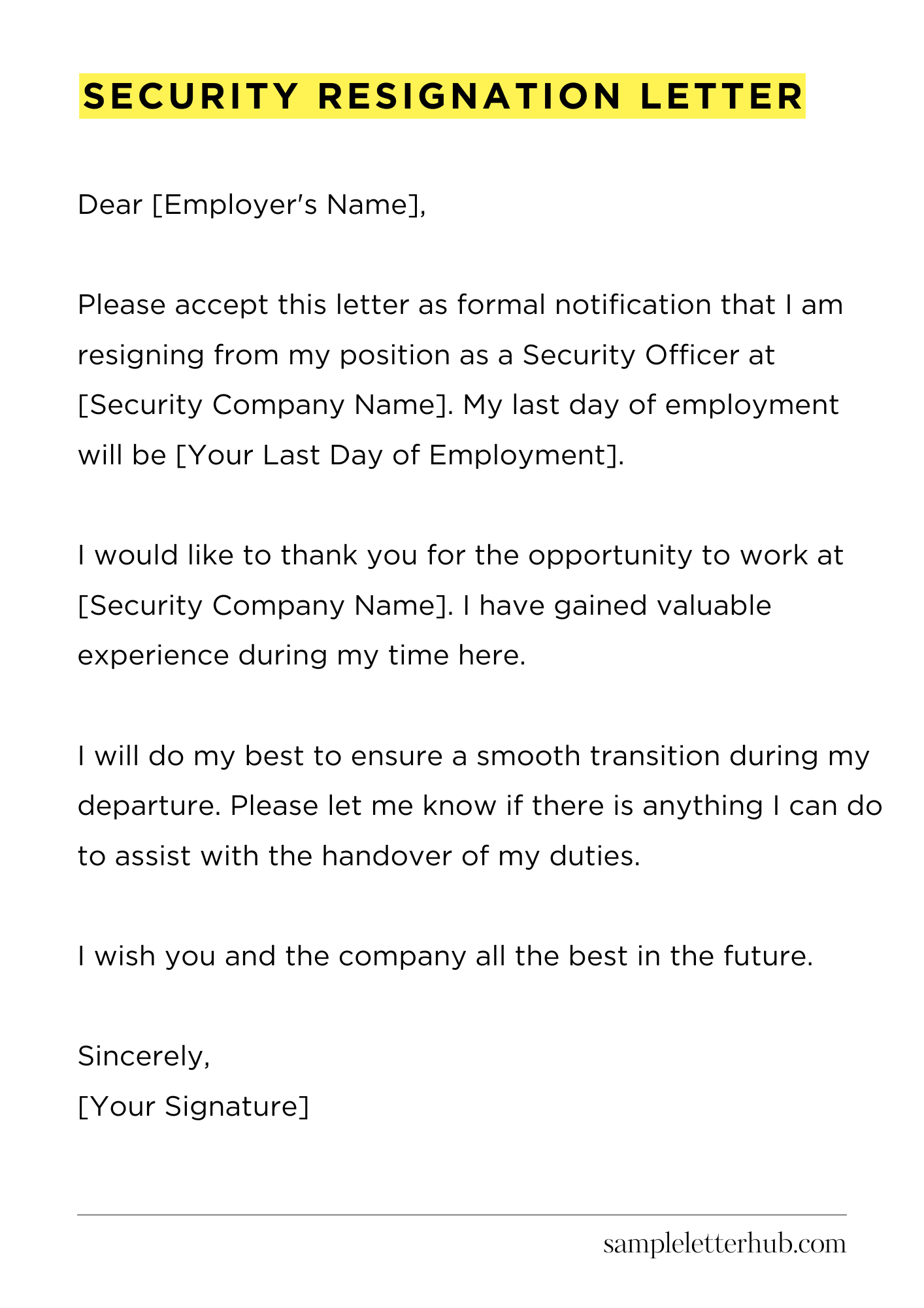 Security Resignation Letter