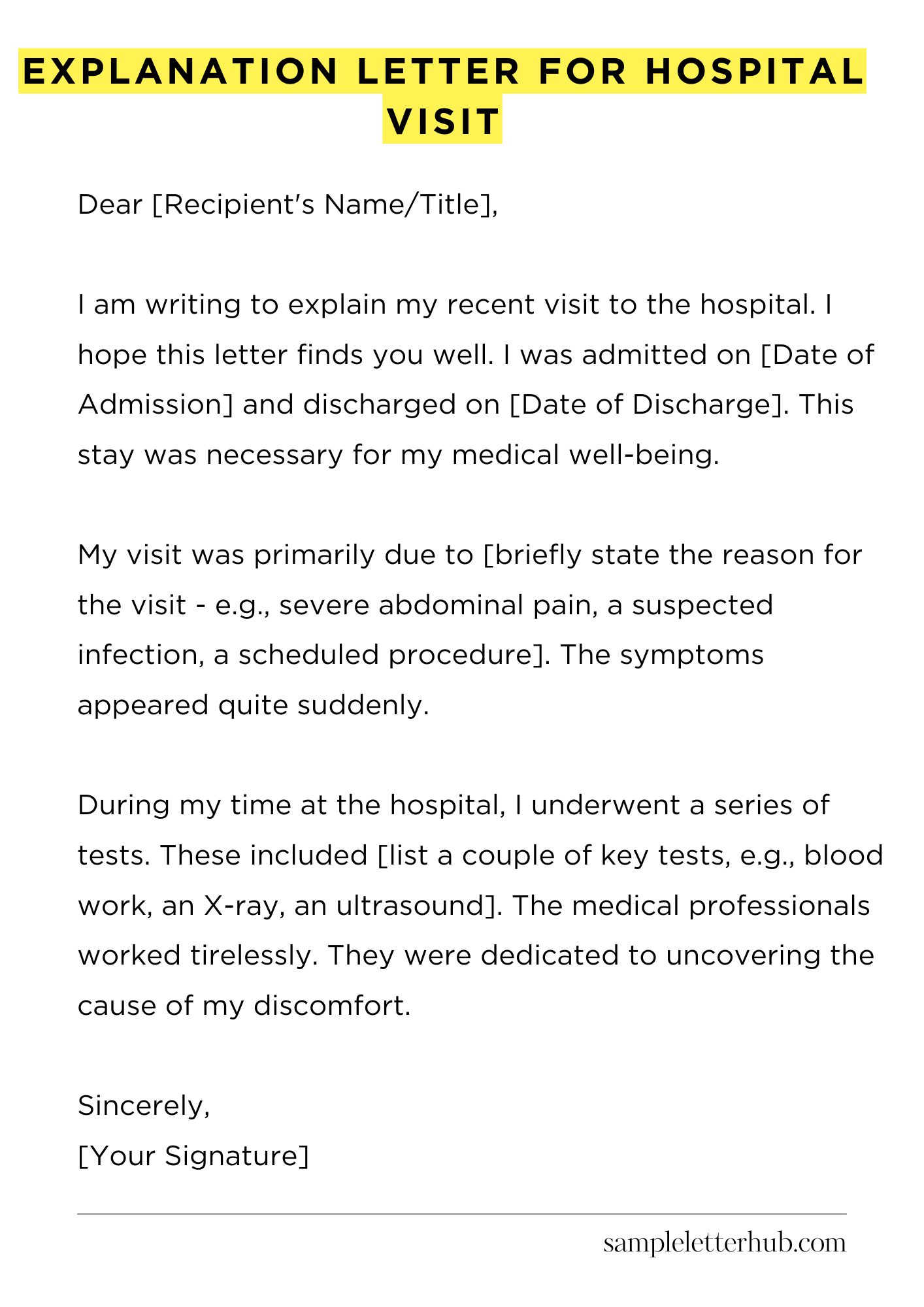 Explanation Letter for Hospital Visit