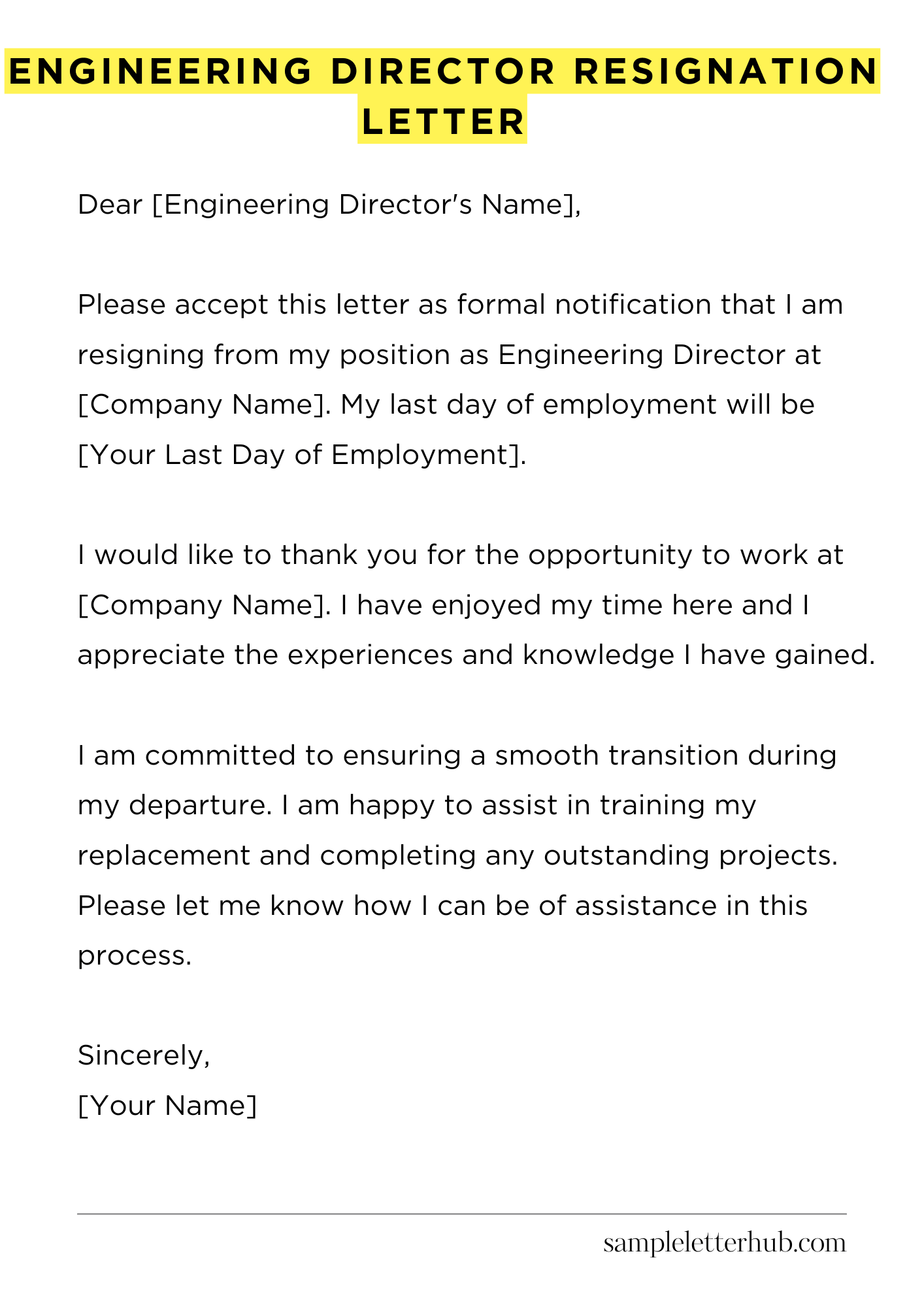 Engineering Director Resignation Letter